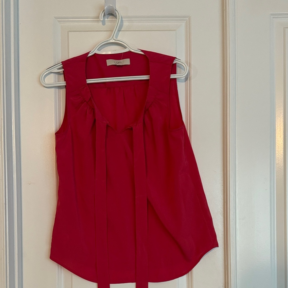 LOFT Vibrant Pink Sleeveless Blouse